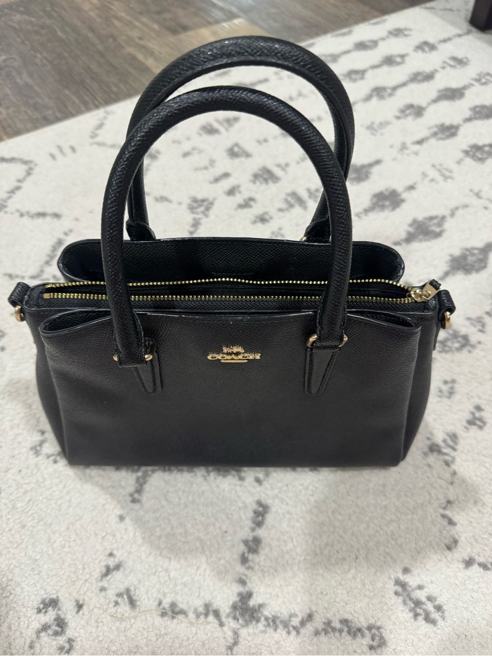 Coach Women's Mini Sage Carryall in Black Crossgrain Leather - Picture 3 of 6